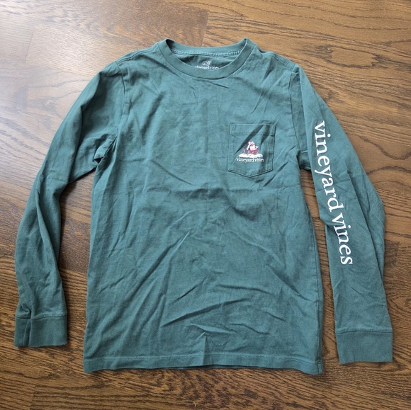 Vineyard Vines Other - Vineyard Vines Green Long Sleeve Shirt Happy Holidays Sz.S(8-10)